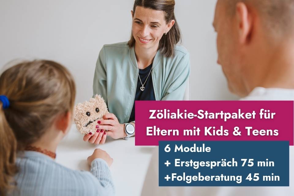 Zöliakie Startpaket für Eltern | Vater mit Tochter in der Beratung